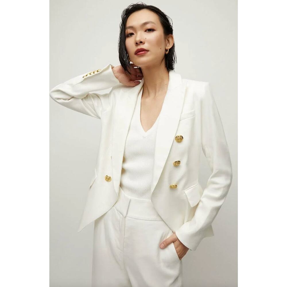Veronica Beard Miller Dickey Jacket White Linen size 0